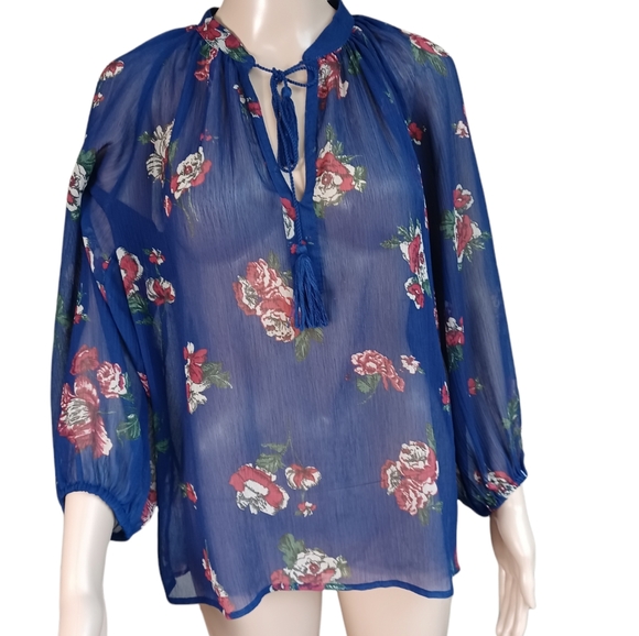 Lucky Brand Bohemian Tunic Top V Neck Size Small - Picture 7 of 12